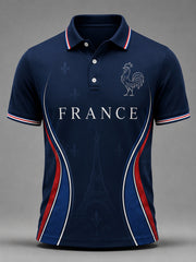 Men's France Print Casual Polo