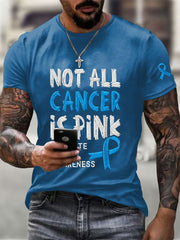 Men's Prostate Cancer Awareness Printed Casual T-Shirt