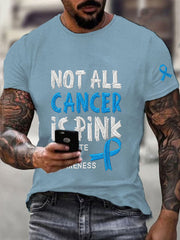 Men's Prostate Cancer Awareness Printed Casual T-Shirt