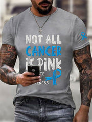 Men's Prostate Cancer Awareness Printed Casual T-Shirt