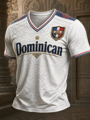 Men's Dominican Printed V-neck T-shirt