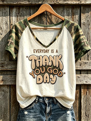Women's Faith Slogan Leopard Print Pattern Printed Leisure Short-Sleeved T-shirt