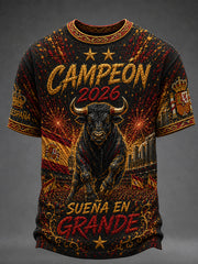 Men's España Lover Print Casual Short Sleeve T-shirt