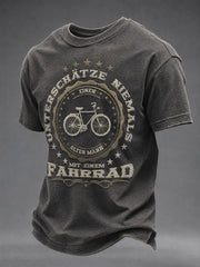 Men's Unterschätze Niemals Einen Alten Mann Mit Einem Fahrrad Short Sleeves T-shirt