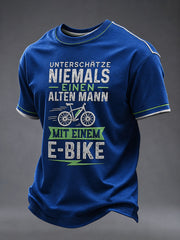 Men's UNTERSCHÄTZE NIEMALS EINEN ALTEN MANN MIT EINEM E-BIKE Short Sleeves T-shirt