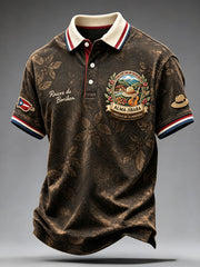 Men's Puerto Rico Art Printed Casual Tops