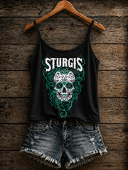 Women's Motorcycle Rally Printed Vest Top