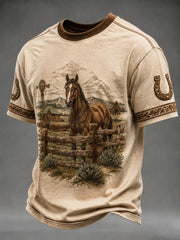 Men's Vintage Western Printed T-shirt