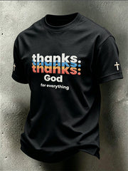 Men's Faith Theme Print Pattern Printed Casual Round Neck T-shirt