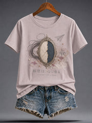 Women's Japanese Art Books Reading Lover Printed T-shirt