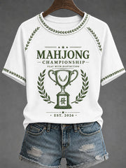 Women's Mahjong Print Casual T-Shirt