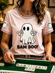 Women's Ghost Mahjong Casual T-Shirts