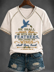 Women's Faith Printed V-neck T-shirt