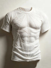 Men's Halloween Spiderweb Inspired Print short sleeves t-shirt