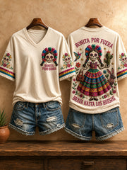 Women's Mexico Independence Day Art Printed T-shirt