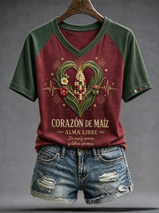 Women's Mexico Independence Day 1810 Art Printed T-shirt