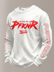 Men's Puerto Rico Printed Waffle Long Sleeve Top