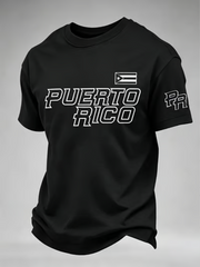 Men's Puerto Rico Printed imitation cotton short-sleeved T-shirt