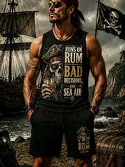 Men's "Runs On Rum, Bad Decisions, and Sea Air" 2-Piece Sets