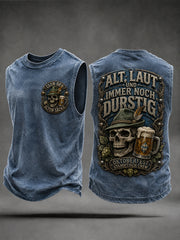 Men's Funny Oktoberfest Print Casual Racket Vest