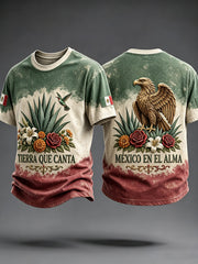 Men's Mexico Independence Day Art Printed T-shirt