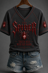 Women's Faith V-neck Off-shoulder Short-sleeved T-shirt