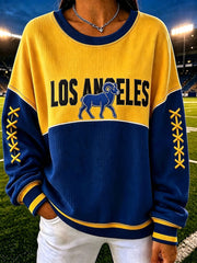 Women's Football Ribbed Round-Neck Sweatshirt