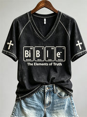 Women's Bible the Elements of Truth Funny Chemical Elements Print short-sleeved T-shirt