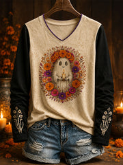 Women's Mexico Day of The Dead Art Printed T-shirt