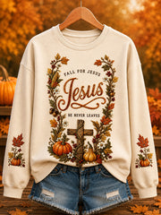 Women's Autumn Art "JESUS" Print Sweatshirt