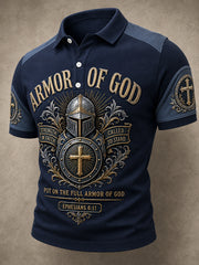 Men's Armor Of God Print Casual Polo