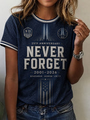 Women's 9.11 Never Forget Printed T-shirt