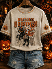 Women's Headless Horseman Halloween Casual T-Shirt