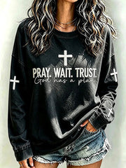 Women's Faith Print Casual Sweatshirt