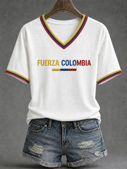 Women’s Fuerza Colombia Printed Casual T-Shirt
