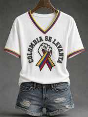 Women's Colombia Se Levanta Printed Casual T-Shirt