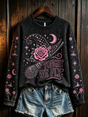 Women's Halloween Theme Pattern Printed Casual Sweatshirt