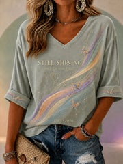 Women's "Still shining" V-neck T-shirts
