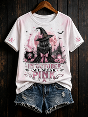 Women's in october we wear pink short-sleeved T-shirt