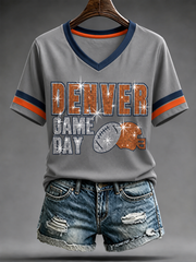 Women's Football Gameday Gift For Football Fans short-sleeved T-shirt