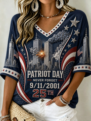 Women's PATRIOT DAY NEVER FORGET 9/11/2001 25TH T-Shirt