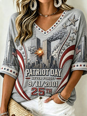 Women's PATRIOT DAY NEVER FORGET 9/11/2001 25TH T-Shirt