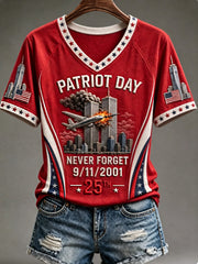 Women's PATRIOT DAY NEVER FORGET 9/11/2001 25THT-shirt