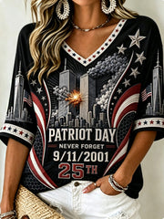 Women's PATRIOT DAY NEVER FORGET 9/11/2001 25TH T-Shirt