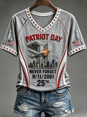 Women's PATRIOT DAY NEVER FORGET 9/11/2001 25THT-shirt