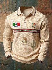 Men's Mexico Independence Day Art Printed Casual Tops