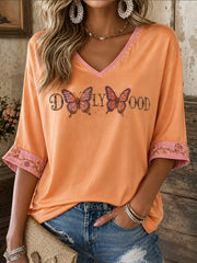Women's Country Music Lover Art Printed T-shirt