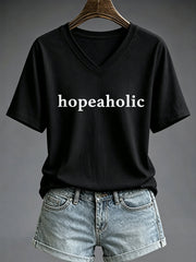 Women's Hopeaholic Print short-sleeved T-shirt