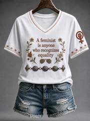Women's RIP Retro Feminist Icon Printed short-sleeved T-shirt