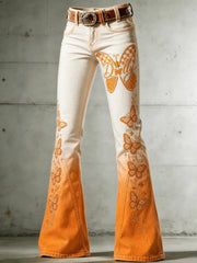 Women's Game Day Football Print Casual Flared Pants